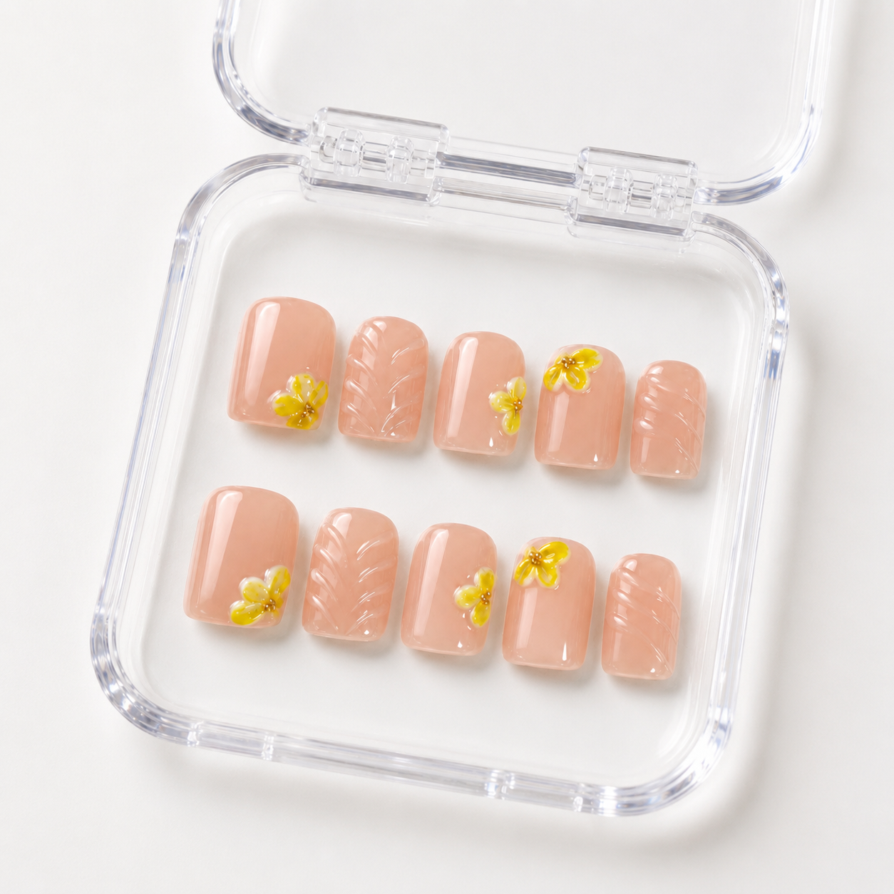 GAGUGAGU Butterfly Glow Press-On Nails for Summer Festival, Glossy False Nails for Birthday Party, Date Night and Weekend Style, S M L
