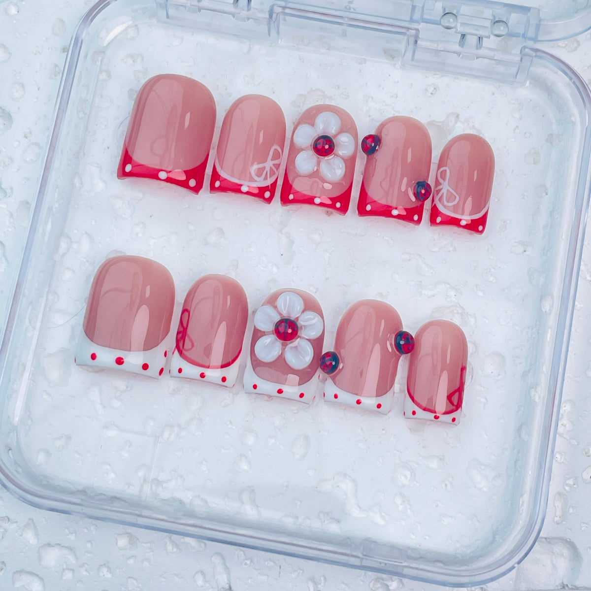 GAGUGAGU F2-825G Glossy Press-On Nails for Everyday Looks, Birthday Parties and Date Nights, S M L