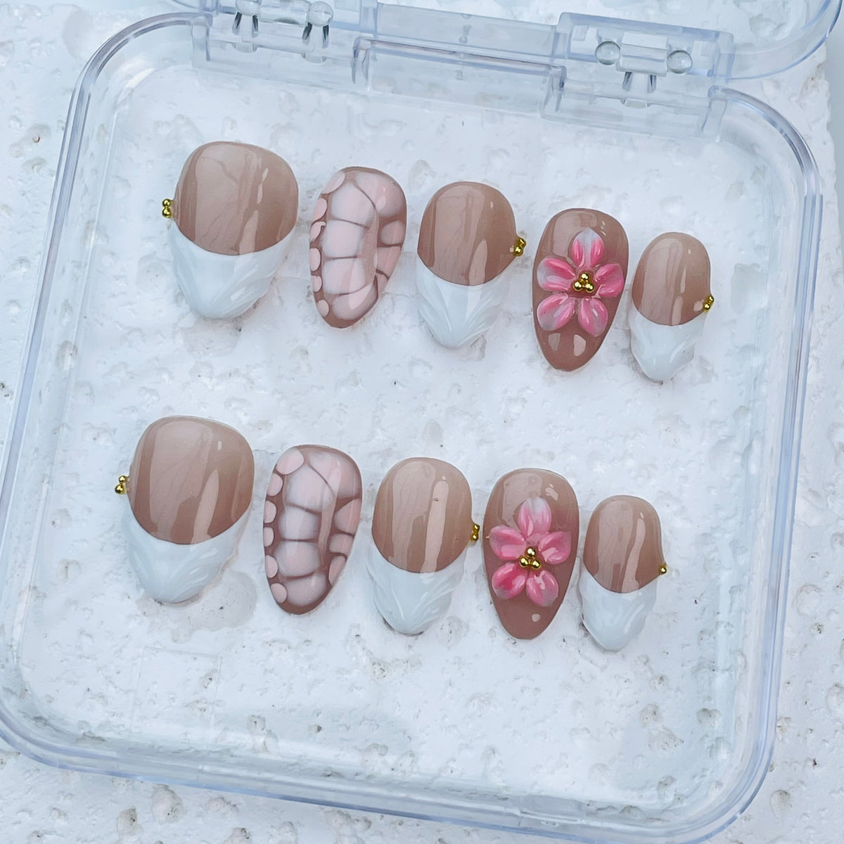 GAGUGAGU XR-102G Glossy Press-On Nails for Everyday Looks, Birthday Parties and Date Nights, S M L