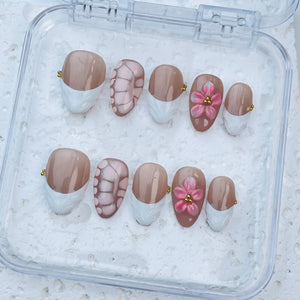 GAGUGAGU XR-102G Glossy Press-On Nails for Everyday Looks, Birthday Parties and Date Nights, S M L