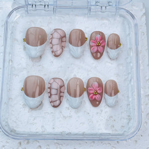GAGUGAGU XR-102G Glossy Press-On Nails for Everyday Looks, Birthday Parties and Date Nights, S M L