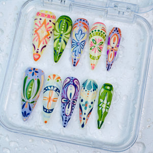 GAGUGAGU J3-806G Glossy Press-On Nails for Everyday Looks, Birthday Parties and Date Nights, S M L