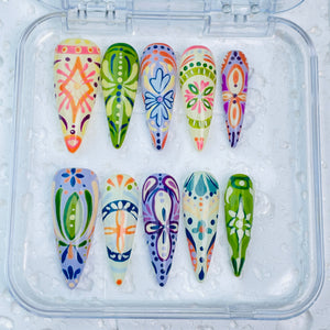 GAGUGAGU J3-806G Glossy Press-On Nails for Everyday Looks, Birthday Parties and Date Nights, S M L