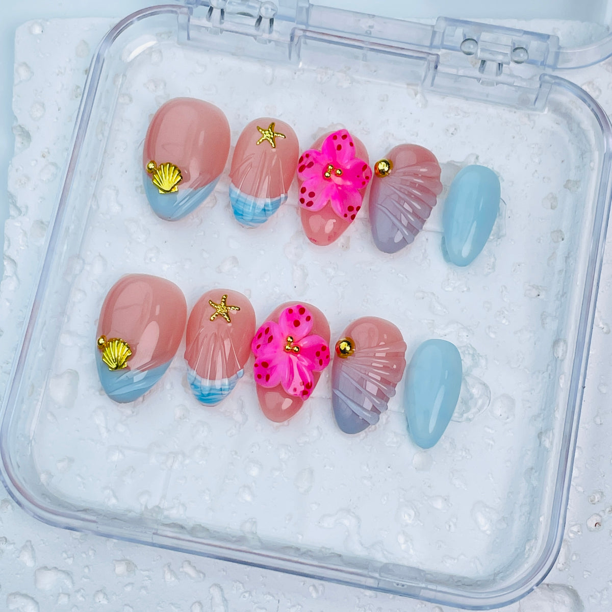 GAGUGAGU XR-104G Glossy Press-On Nails for Everyday Looks, Birthday Parties and Date Nights, S M L