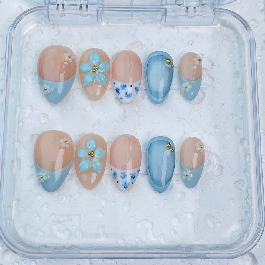 GAGUGAGU XR-111G Glossy Press-On Nails for Everyday Looks, Birthday Parties and Date Nights, S M L