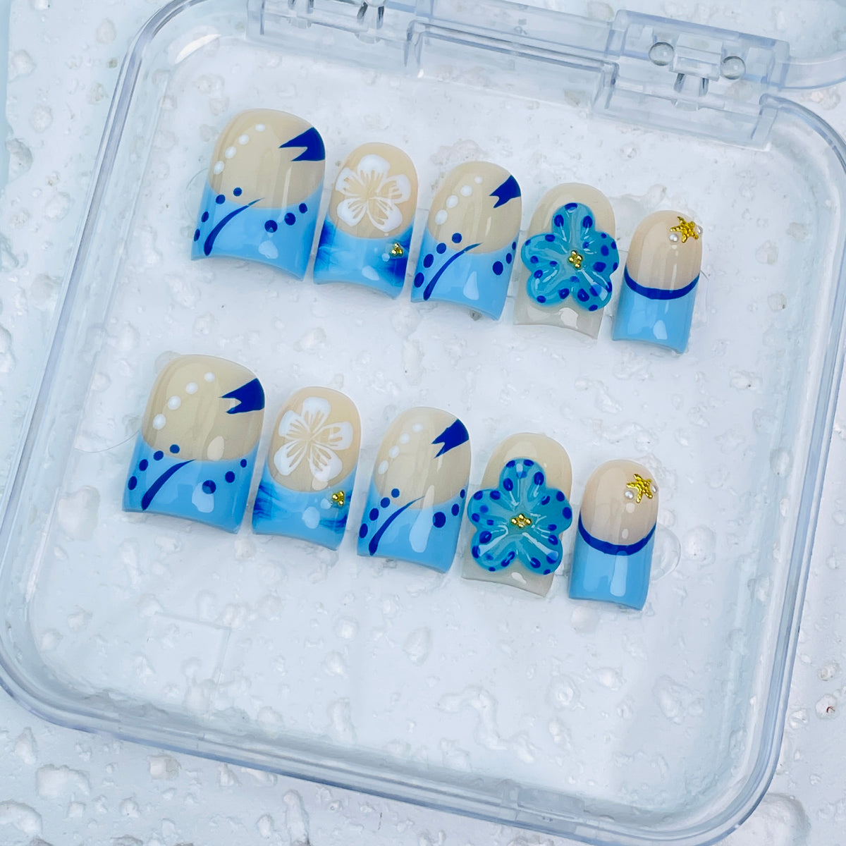 GAGUGAGU F2-823G Glossy Press-On Nails for Everyday Looks, Birthday Parties and Date Nights, S M L