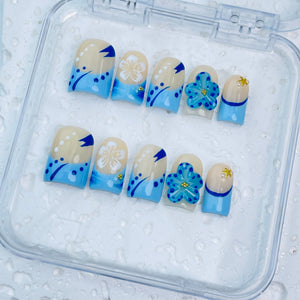 GAGUGAGU F2-823G Glossy Press-On Nails for Everyday Looks, Birthday Parties and Date Nights, S M L