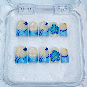 GAGUGAGU F2-823G Glossy Press-On Nails for Everyday Looks, Birthday Parties and Date Nights, S M L