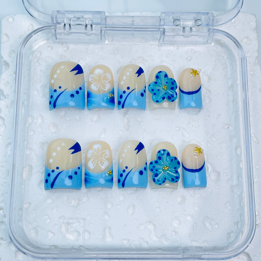 GAGUGAGU F2-823G Glossy Press-On Nails for Everyday Looks, Birthday Parties and Date Nights, S M L