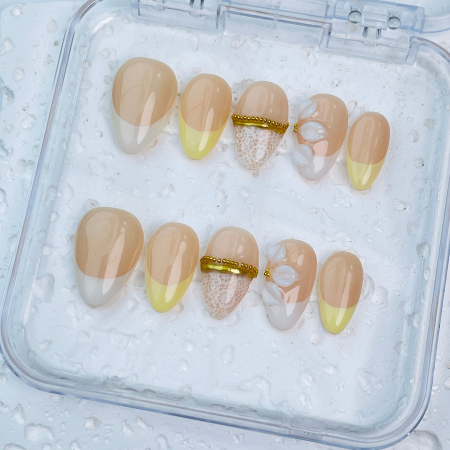 GAGUGAGU XR-106G Glossy Press-On Nails for Everyday Looks, Birthday Parties and Date Nights, S M L