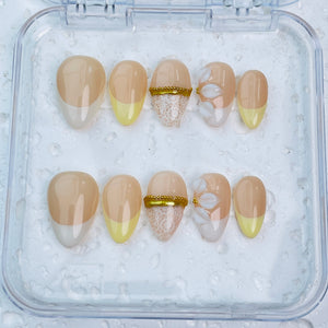GAGUGAGU XR-106G Glossy Press-On Nails for Everyday Looks, Birthday Parties and Date Nights, S M L