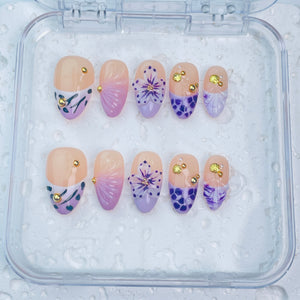 GAGUGAGU XR-113G Glossy Press-On Nails for Everyday Looks, Birthday Parties and Date Nights, S M L