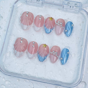 GAGUGAGU XR2-1007G Glossy Press-On Nails for Everyday Looks, Birthday Parties and Date Nights, S M L