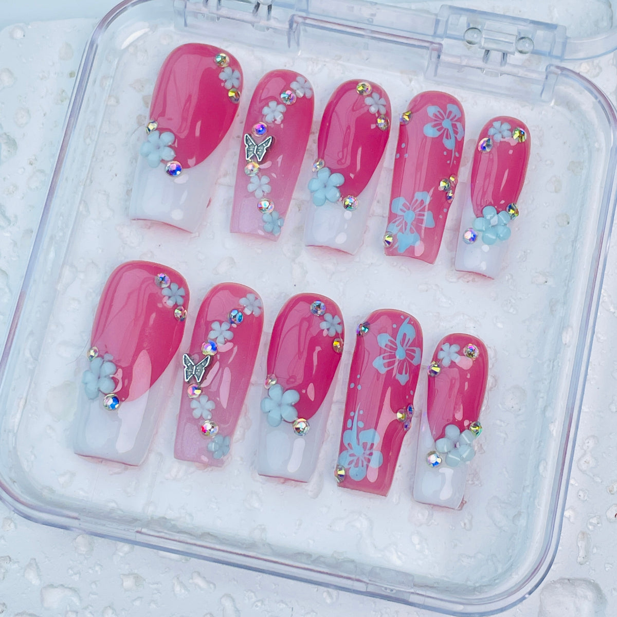 GAGUGAGU F3-108G Glossy Press-On Nails for Everyday Looks, Birthday Parties and Date Nights, S M L