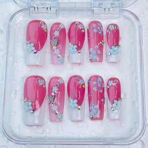 GAGUGAGU F3-108G Glossy Press-On Nails for Everyday Looks, Birthday Parties and Date Nights, S M L