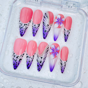 GAGUGAGU J3-503G Glossy Press-On Nails for Everyday Looks, Birthday Parties and Date Nights, S M L