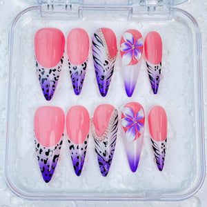 GAGUGAGU J3-503G Glossy Press-On Nails for Everyday Looks, Birthday Parties and Date Nights, S M L