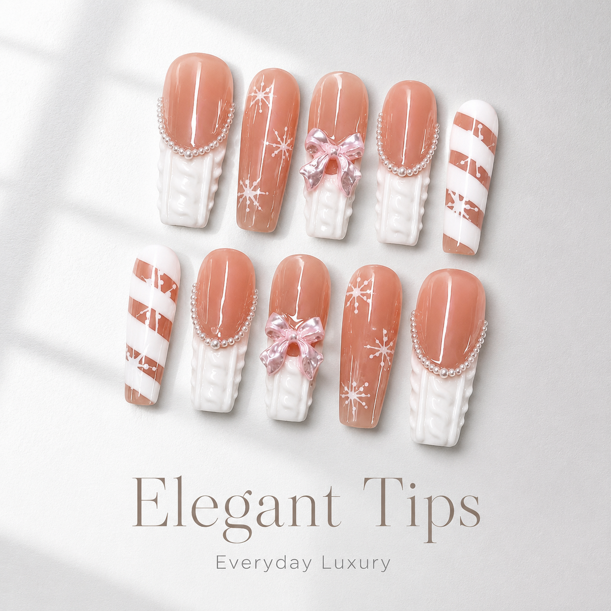 Medium Square Press On Nails - Pink Chrome 3D Gold Butterfly