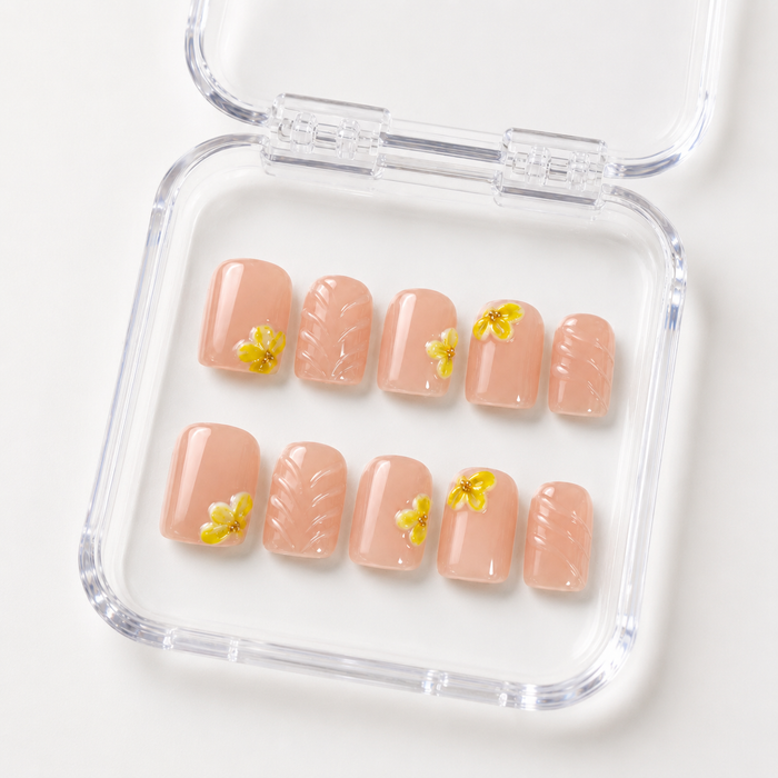 GAGUGAGU Butterfly Glow Press-On Nails for Summer Festival, Glossy False Nails for Birthday Party, Date Night and Weekend Style, S M L