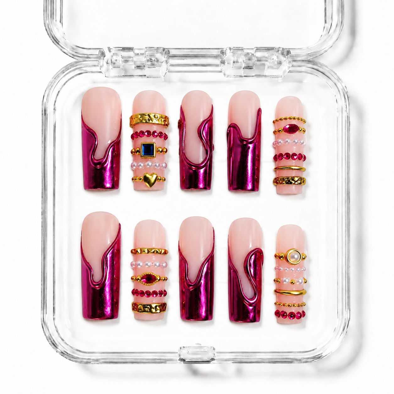 GAGUGAGU Purple Butterfly Bow Press-On Nails for Party Night, Glossy False Nails for Birthday Party, Date Night and Weekend Style, S M L