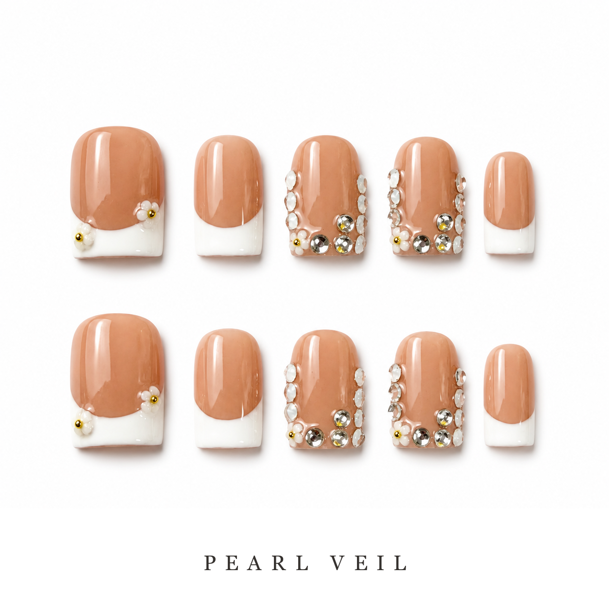 GAGUGAGU pearl press-on nails
